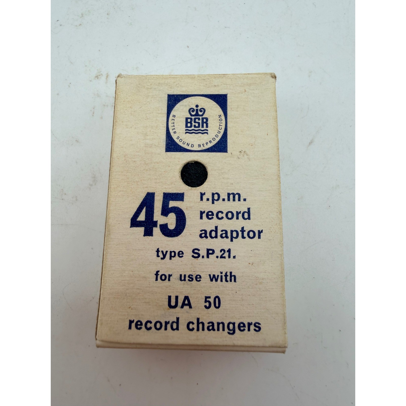 BSR Type S.P.21 45 RPM Record Adaptor for UA 50 Record Changers Vintage UK Made