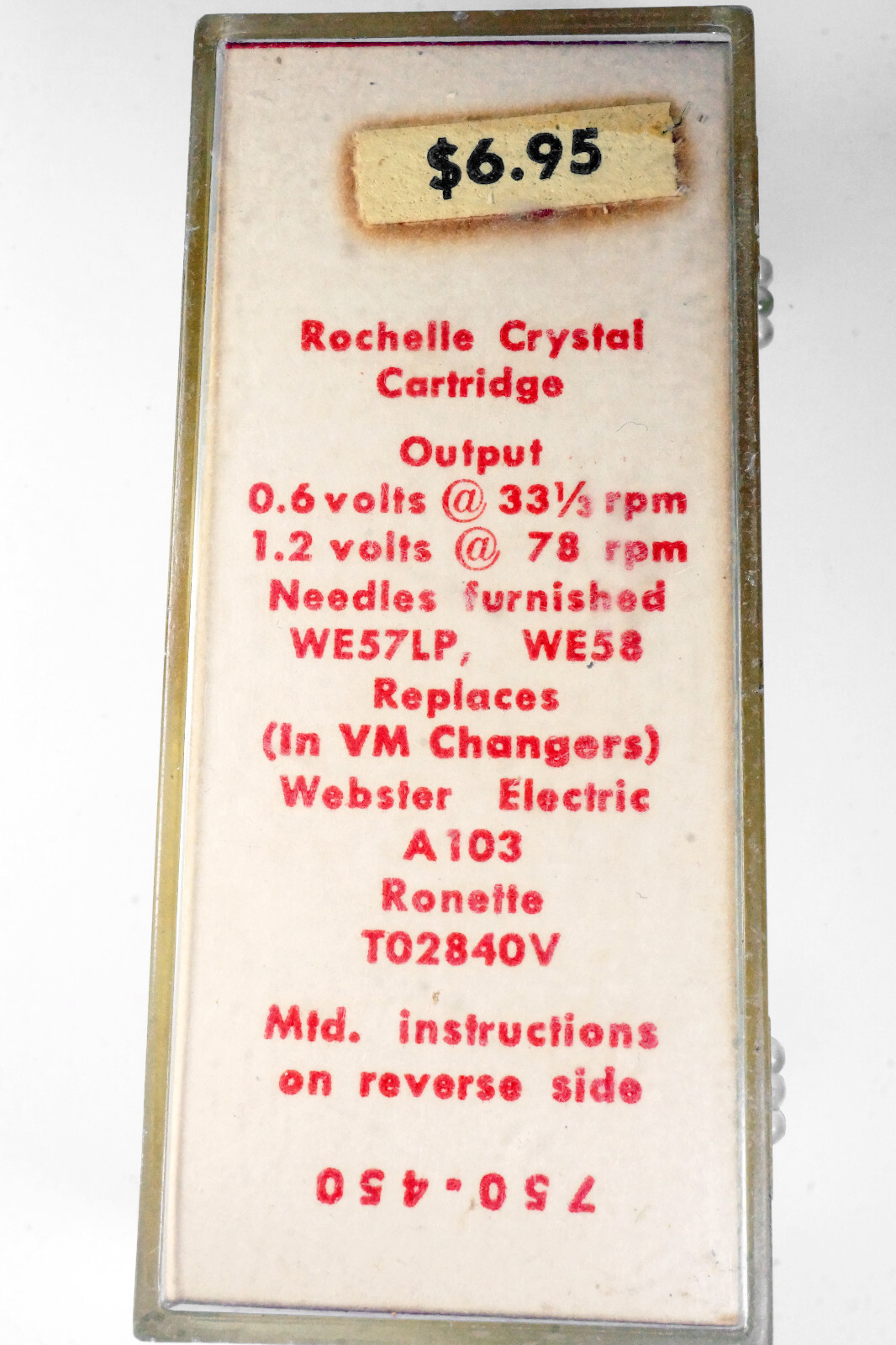 NOS Tested Webster Electric A103 Cartridge & Needle for Ronette TO2840V Mono