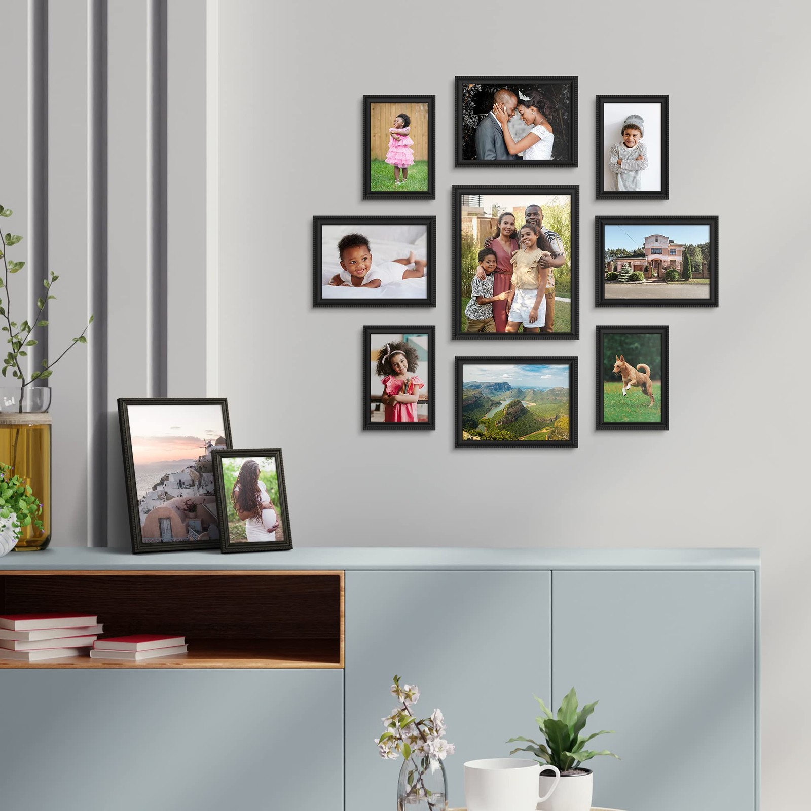 Icona Bay 8×10 Black Picture Frame Beautifully Detailed Molding, 8×10,