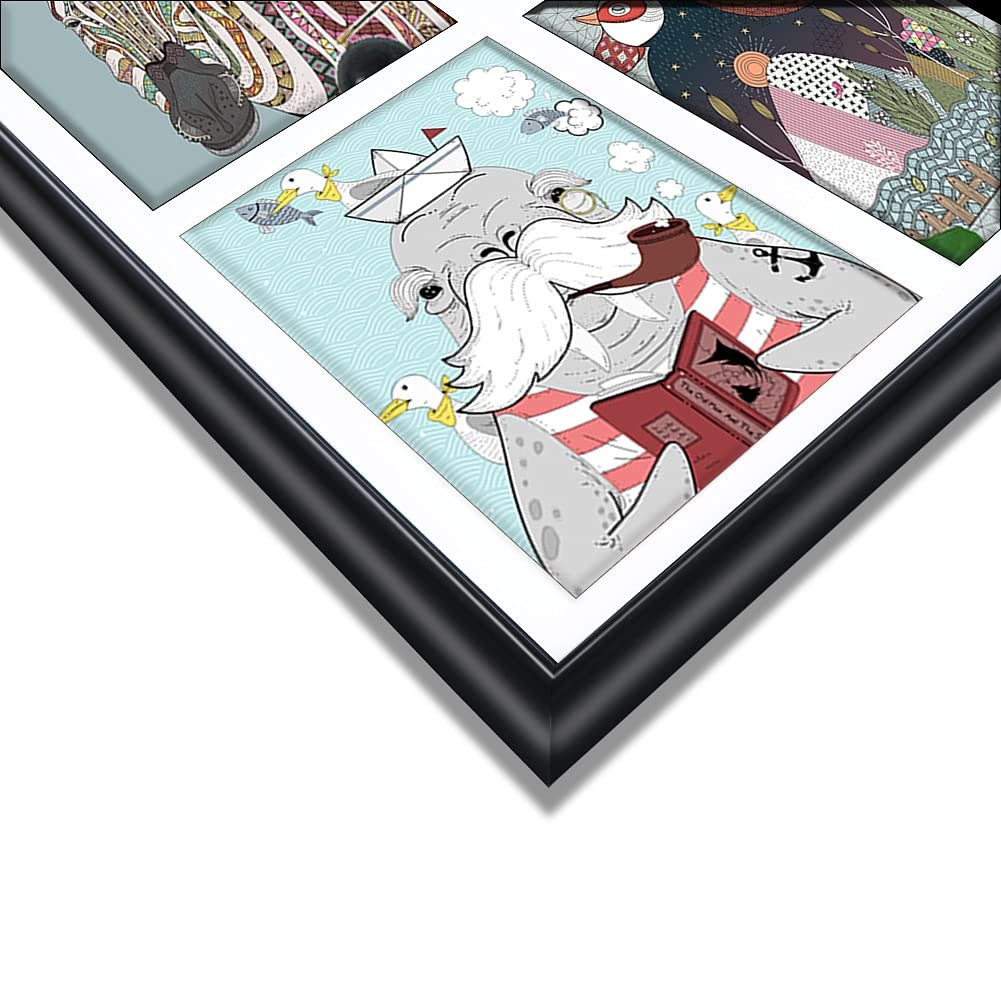 PETAFLOP 2 Pack 5×7 Picture Frames Collage 4 Openings, Photo 5×7, Black