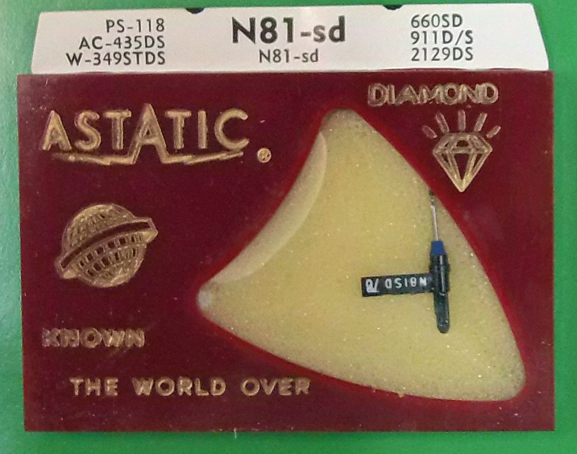 Astatic N81sd Stereo Phonograph Diamond Needle used in ASTATIC 361D 363 363D
