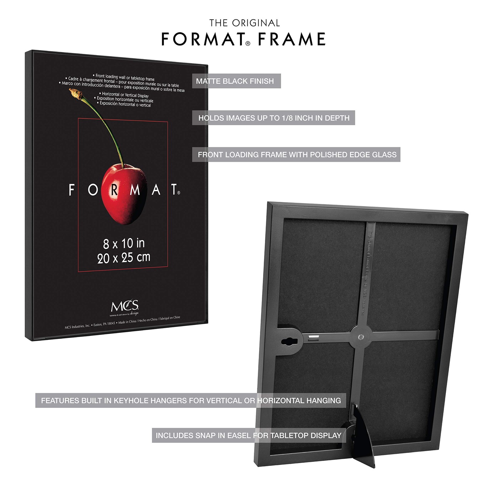 MCS Format 8×10 Picture Frame Black, Gallery Wall Vertical & 8×10, Black
