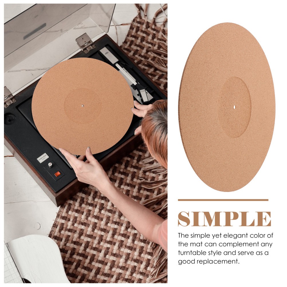 Brown Cork Vinyl Record Mat Durable Turntable Slipmat Home Use Anti Static Pad