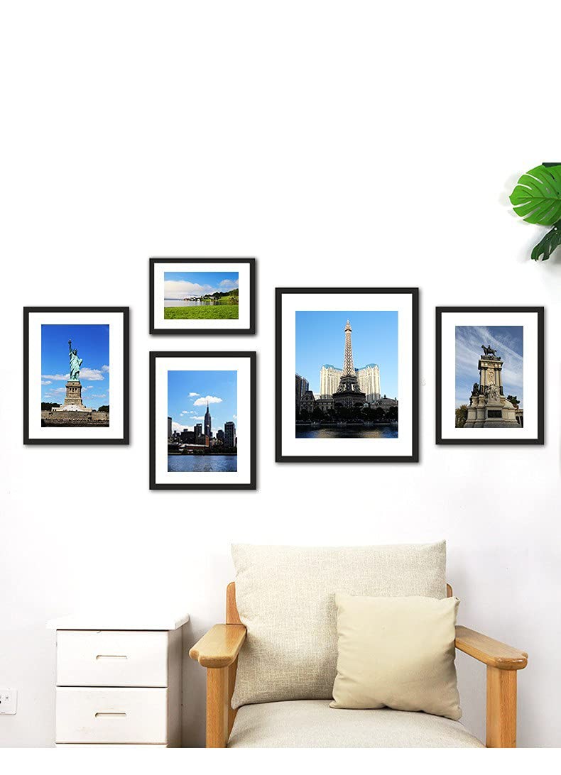 PEALSN 11×14 Picture Frame Set of 6, Display Pictures 11×14, Black Woodgrain