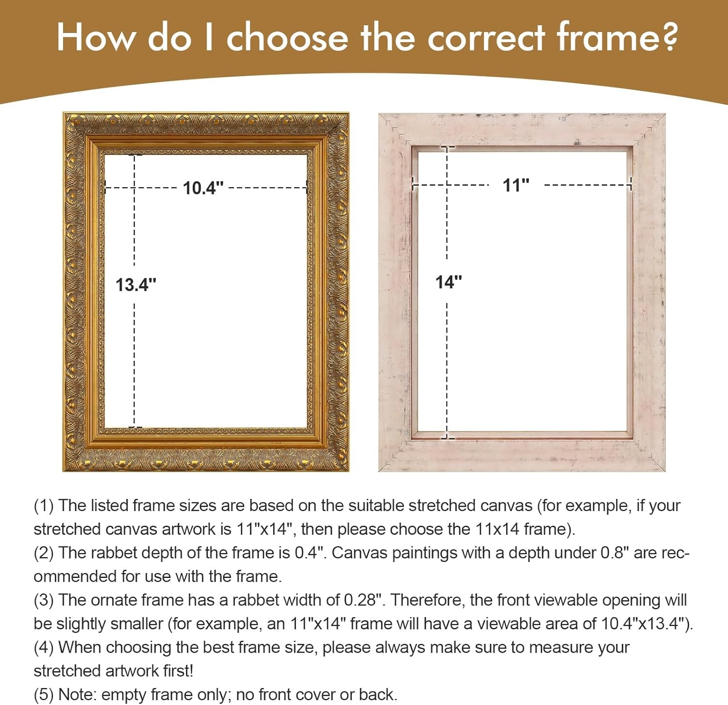 Vintage Gold Frame for 12×12 Canvas Paintings, 2.4” Wide 12×12",