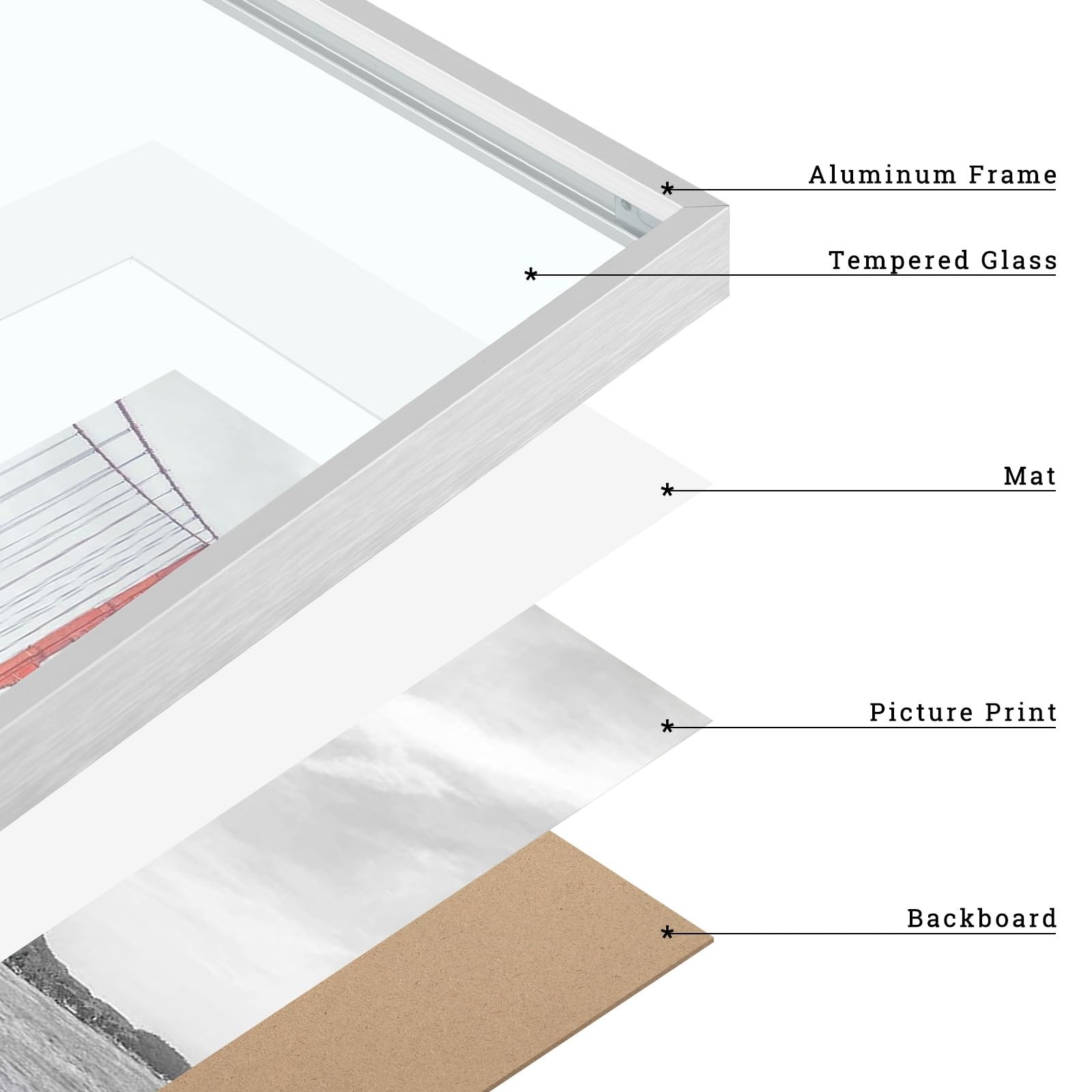 Frametory, 11×14 Metal Picture Frame with Mat for 8×10 11X14 (1 Pack), Silver