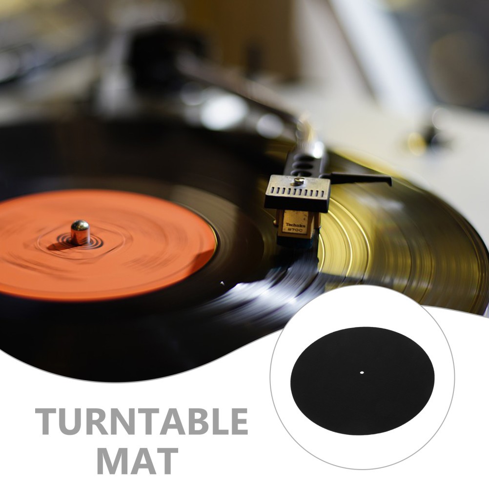 Record Player Wool Turntable Mat Black Slipmat for Vinyl Record Protection