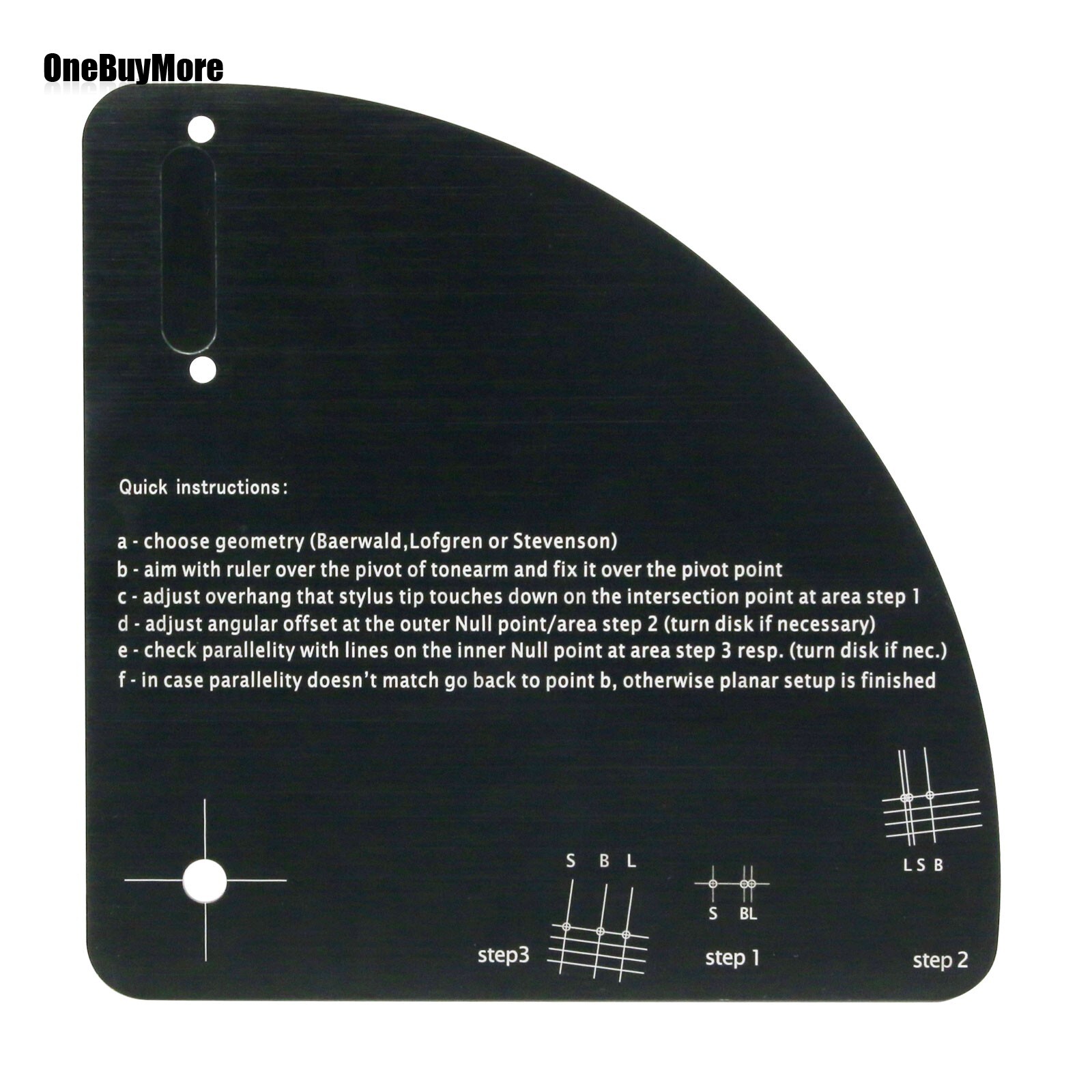 Vinyl LP Turntable Alignment Protractor For Phono Record Player Cartridge Stylus