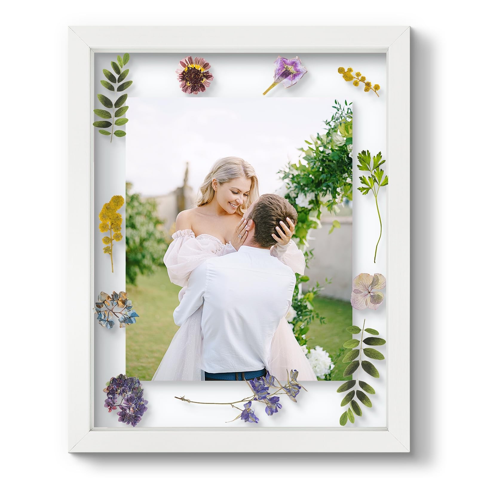 11×14 Floating Picture Frame – White Solid Wood for 11×14,
