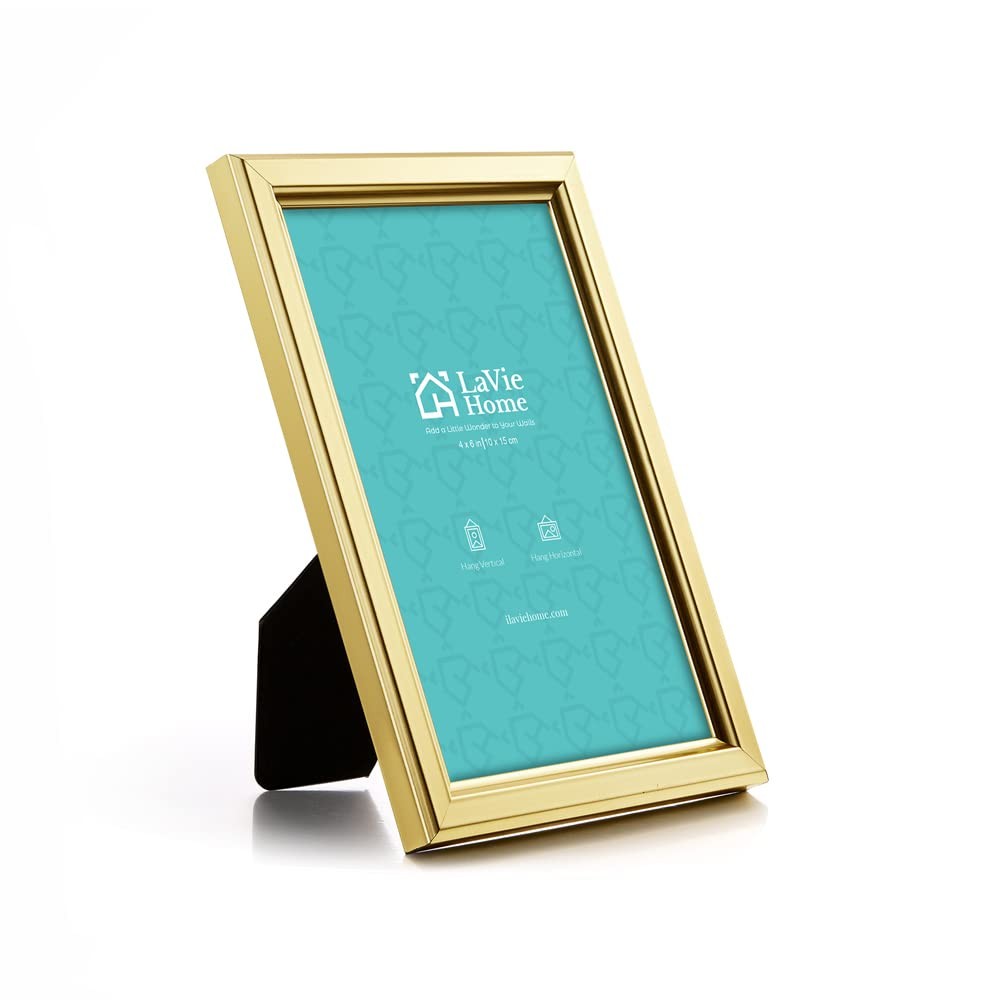 LaVie Home 4×6 Picture Frames (12 Pack, Gold) Simple Designed Photo 4×6, Gold