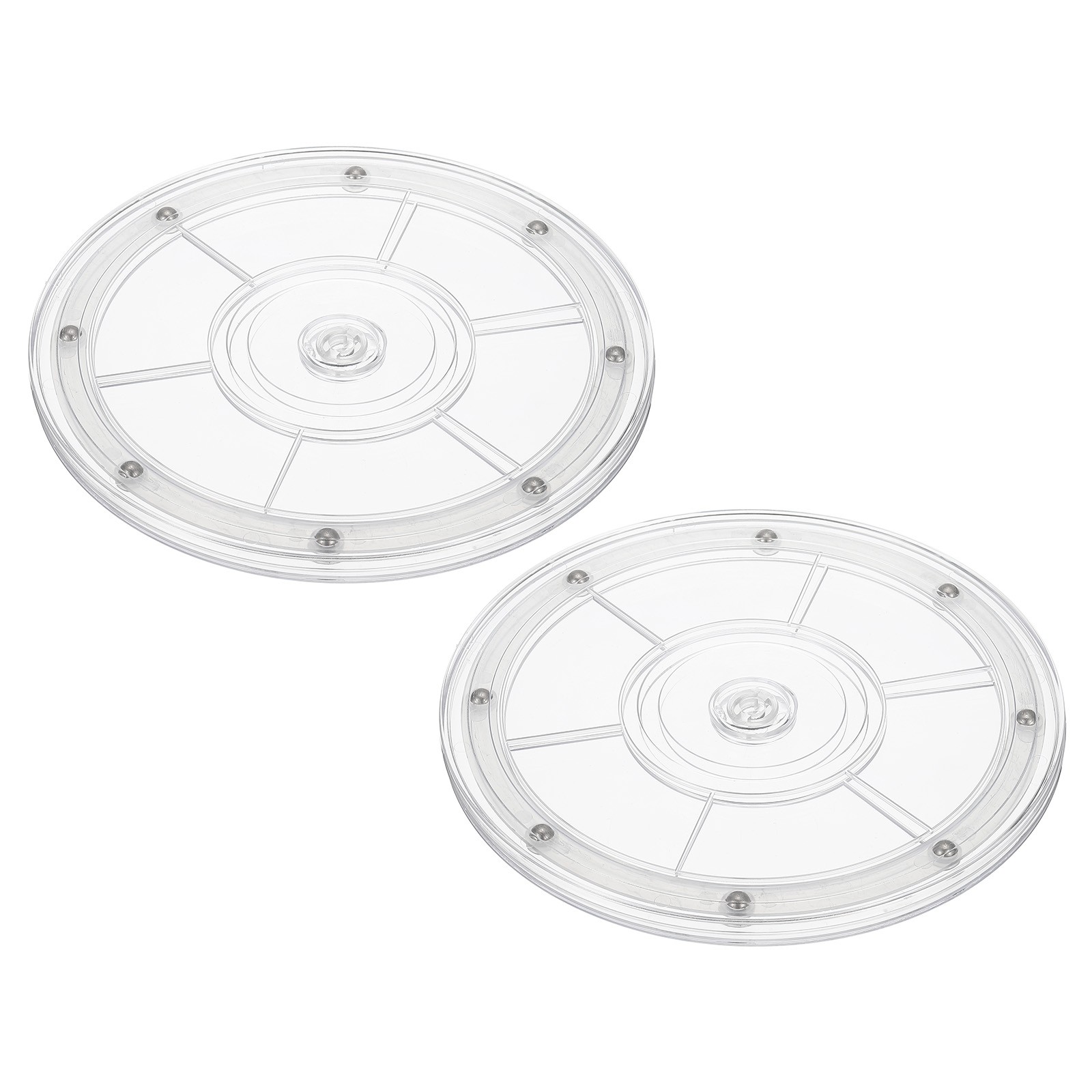 2Pcs 8 inch Rotating Swivel Stand Turntable with Steel Ball Bearings Clear