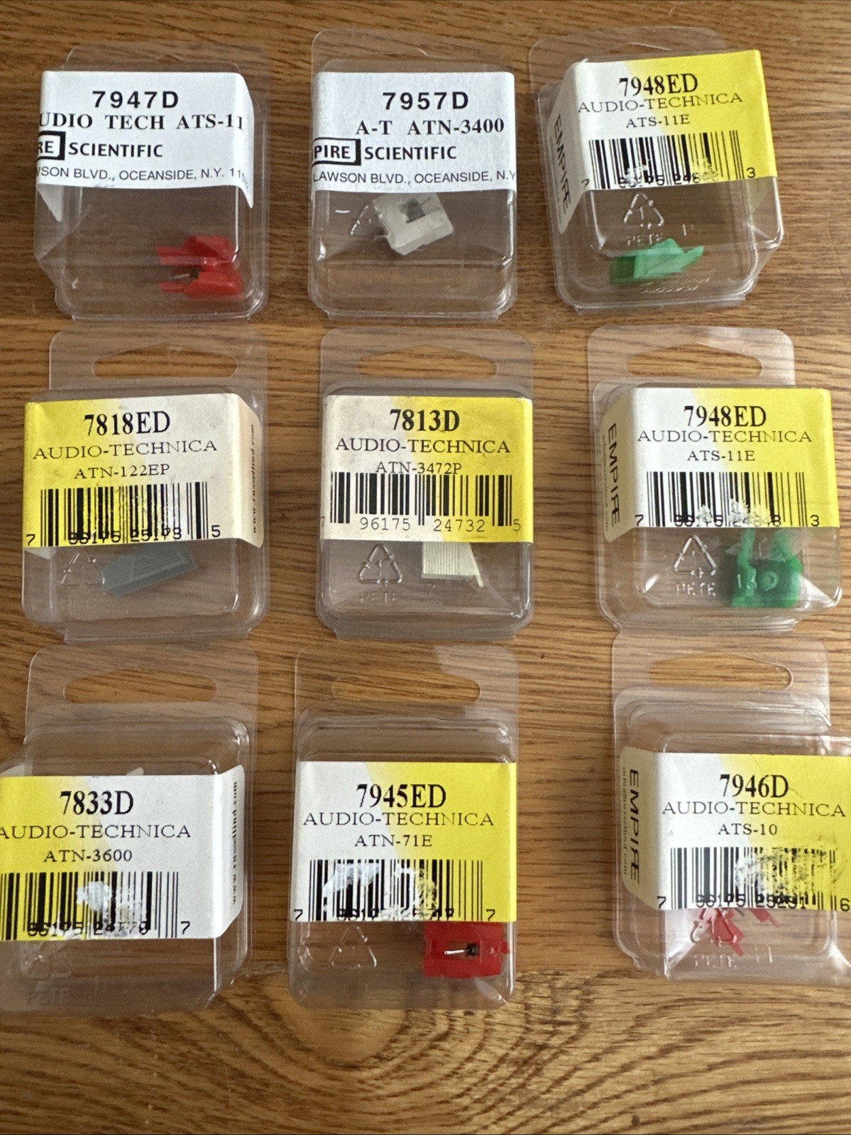Lot of 9 Turntable Stylus Needles – Audio-Technica / Empire Scientific.