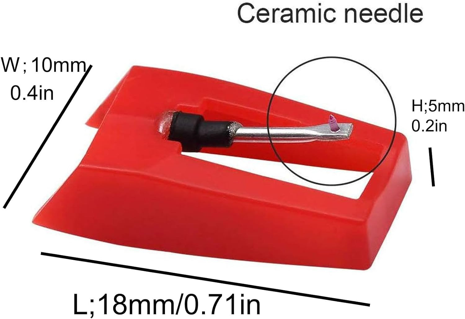4 Pack Ruby Record Player Needle Turntable Stylus Replacement for ION Jenson Cro