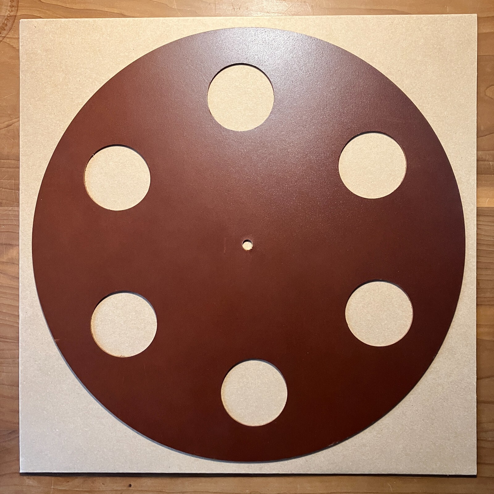 Turntable Mat Porous design Genuine Leather brown for micro seiki