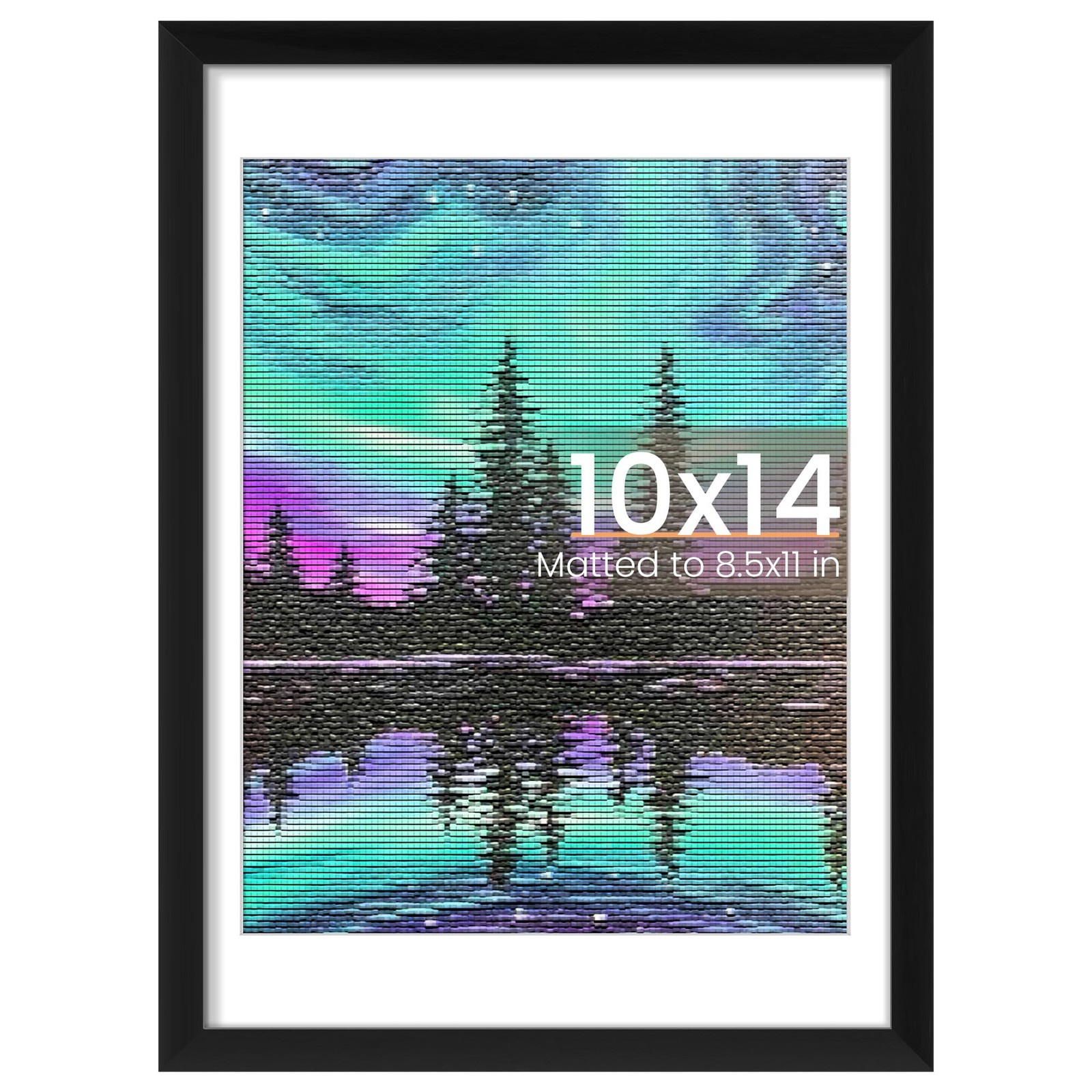 upsimples 10×14 Picture Frame, Display Pictures 8.5×11 with Mat 10×14, Black