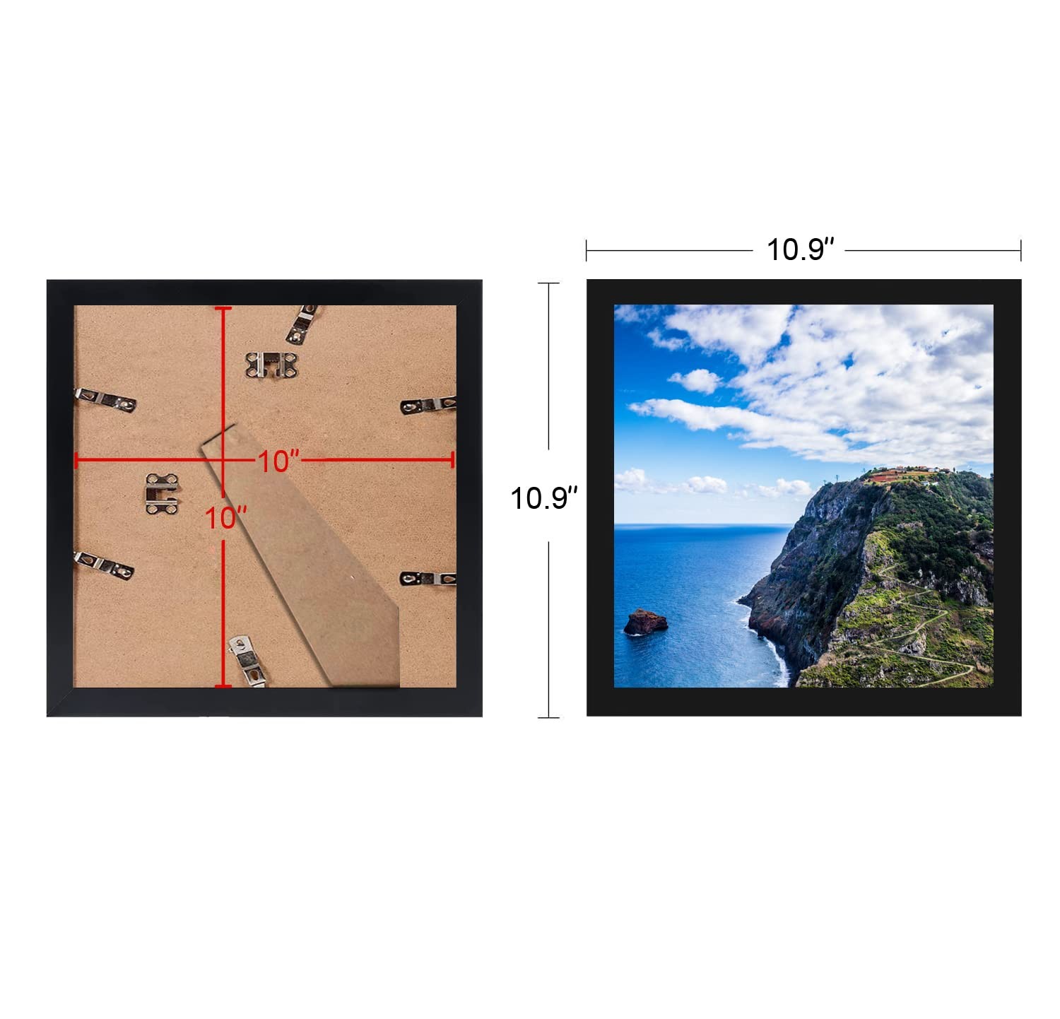MENNTHUI 10×10 Black Picture Frame, Tabletop and Wall Mounting, 10×10,