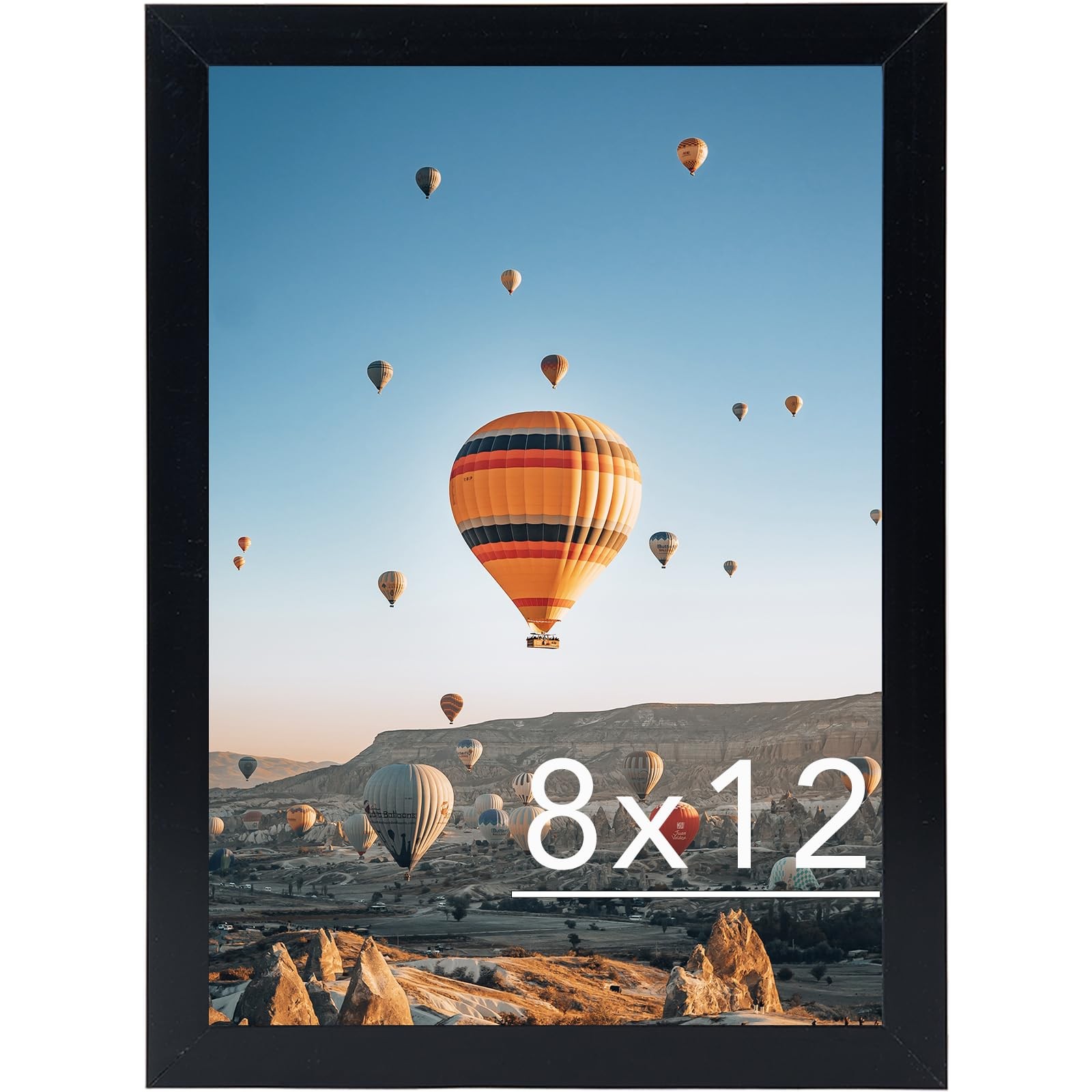 JCJMY 8×12 Picture Frame Black for Wall Hanging or Tabletop, inch,