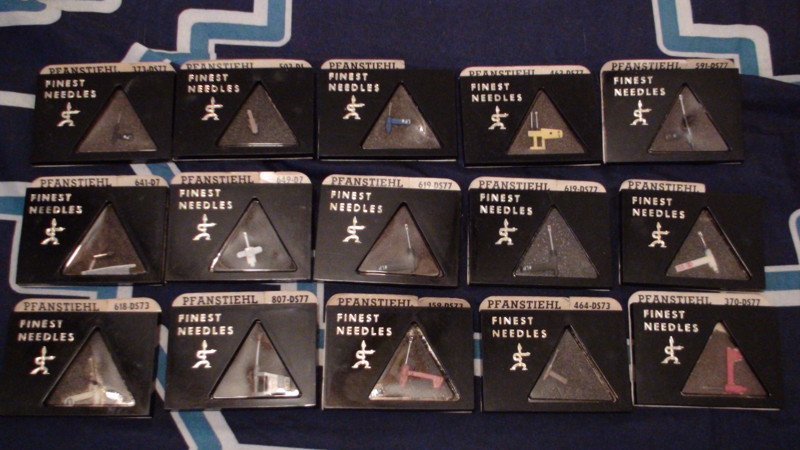 PFANSTIEHL TURNTABLE DIAMOND NEEDLE LOT OF 15! 463-ds77 649-d7 370-DS77 MORE!