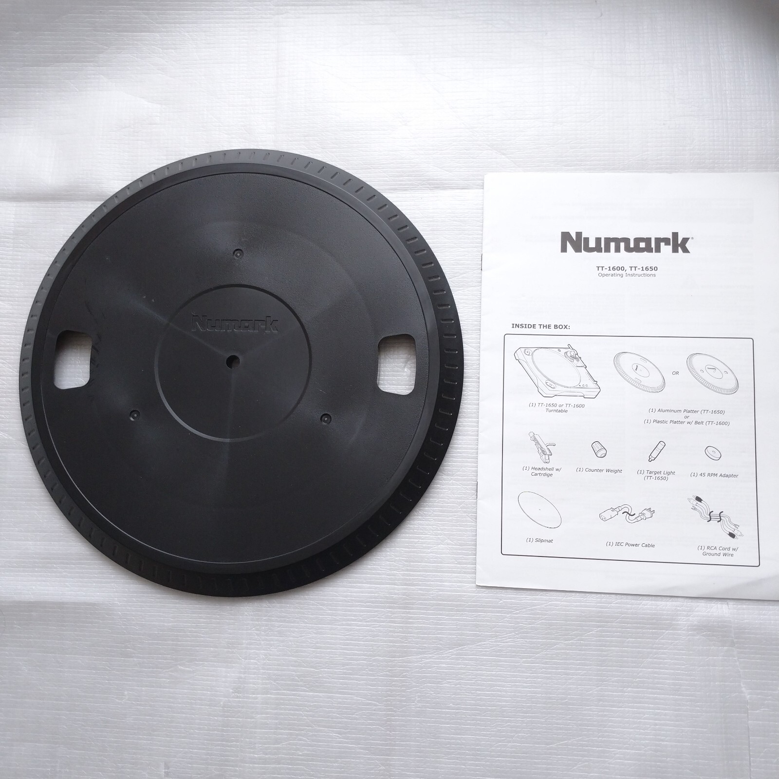 Numark Plastic Platter for TT-1600+Manual Written in English (TT-1600/TT-1650)