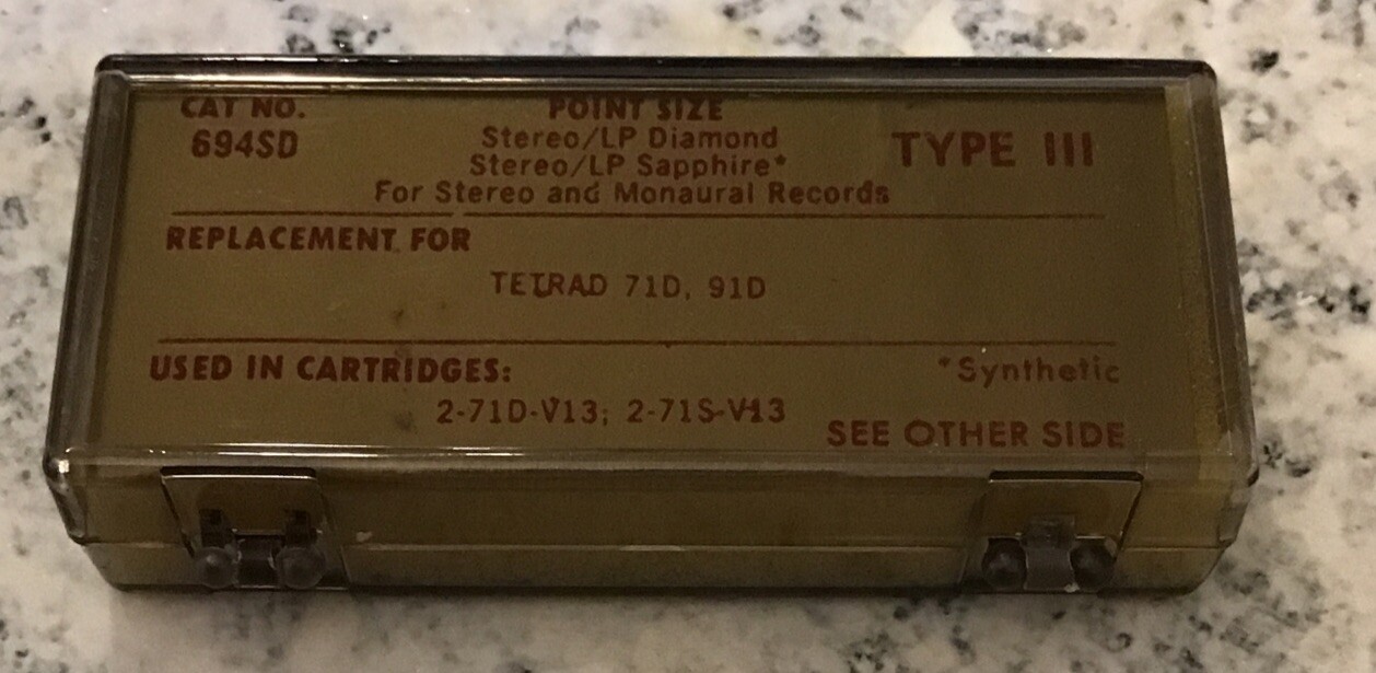 RECOTON 694SD Type 3 Hand Polished Diamond Stylus NOS Vintage Replacement Needle