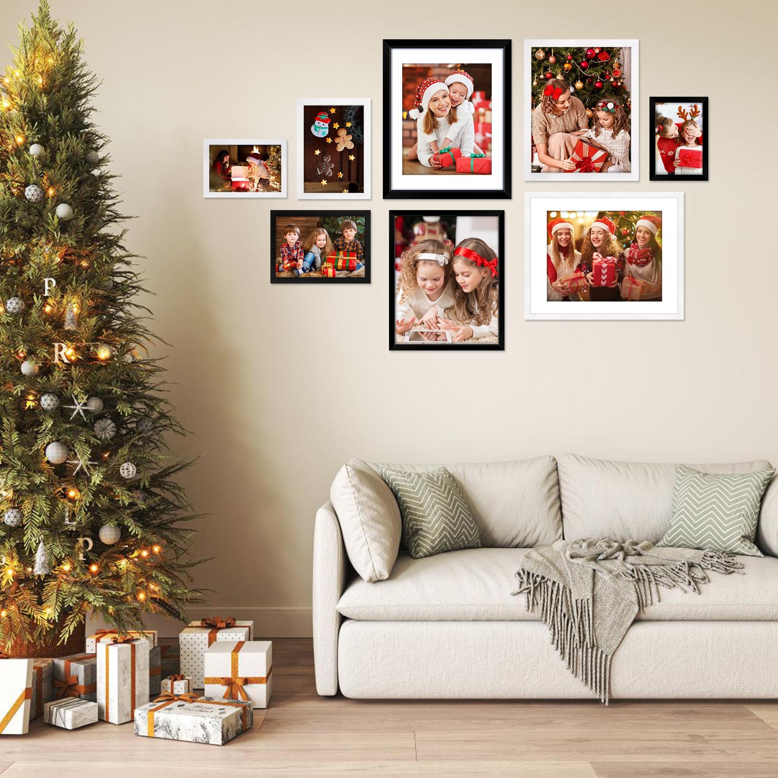 FIXSMITH 5×7 Picture Frame Set of 6, Black Photo Frames Bulk 5″×7″,