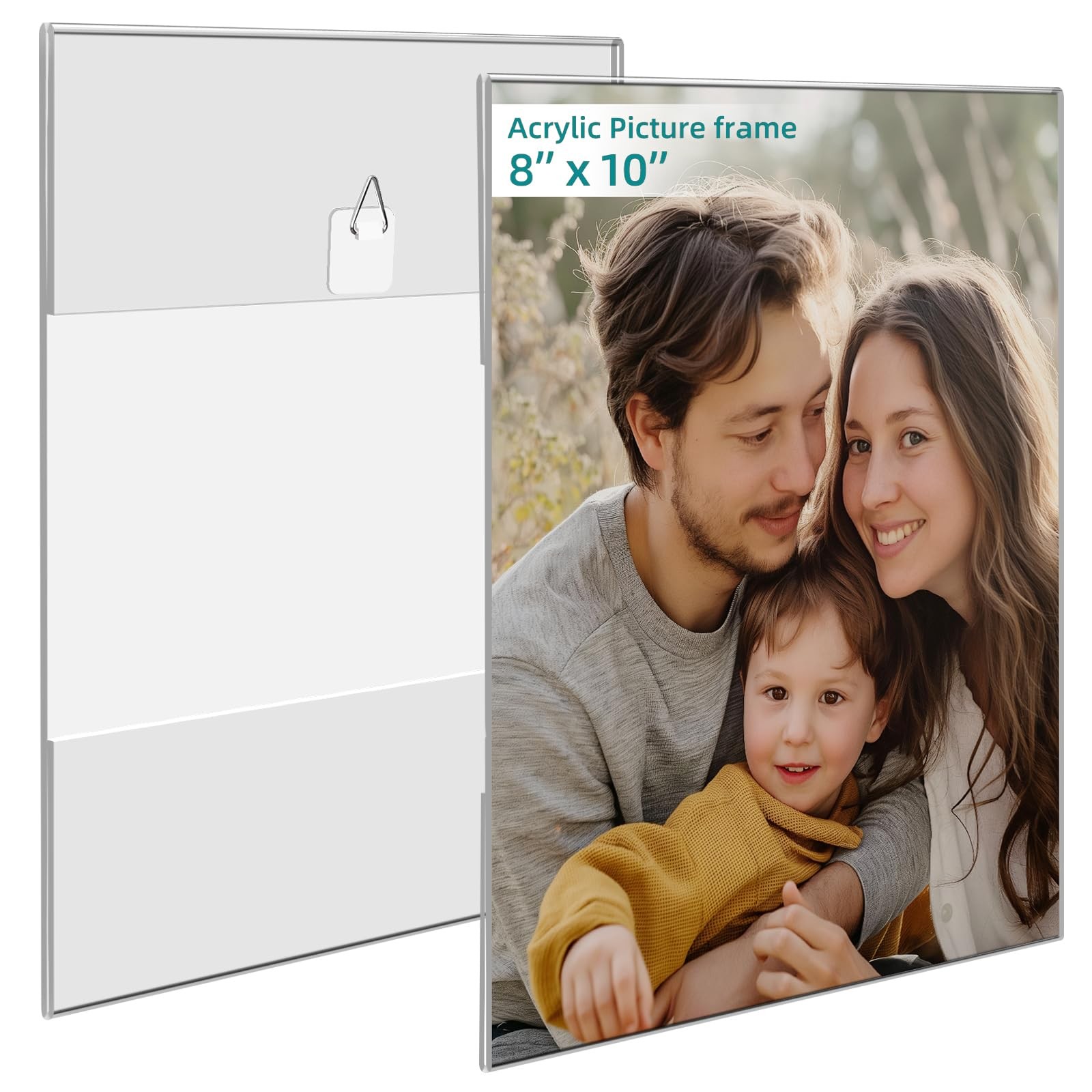 Bluesun 8×10 Picture Frame set of 2 pack Acrylic 2 Pack, Hang wall