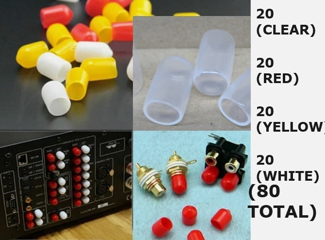 RCA DUST CAP ANTI-OXIDATION AUDIO VIDEO PLUG CAP FITS SONY PIONEER JVC (80 PK)!