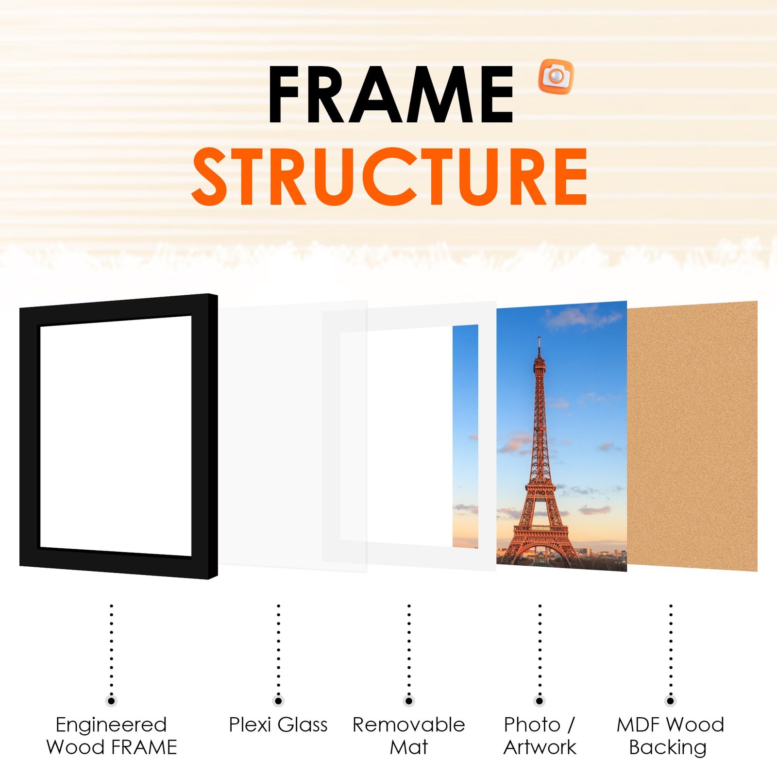 FIXSMITH 12×16 Picture Frame Set of 4, Photo with HD 12″×16″, Black