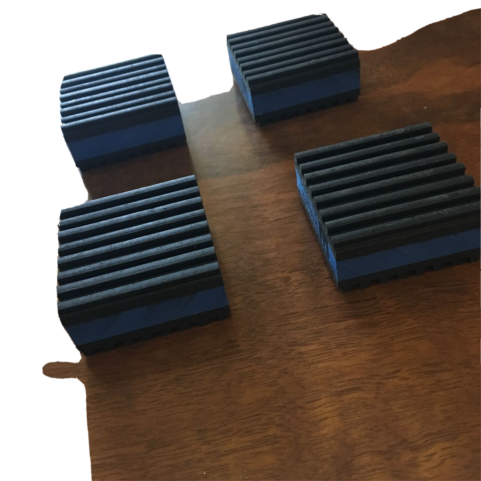 3 UNITS BLACK & BLUE ISOLATION ANTI VIBRATION HEAVY DUTY PADS 2″ X 2″ X 7/8″