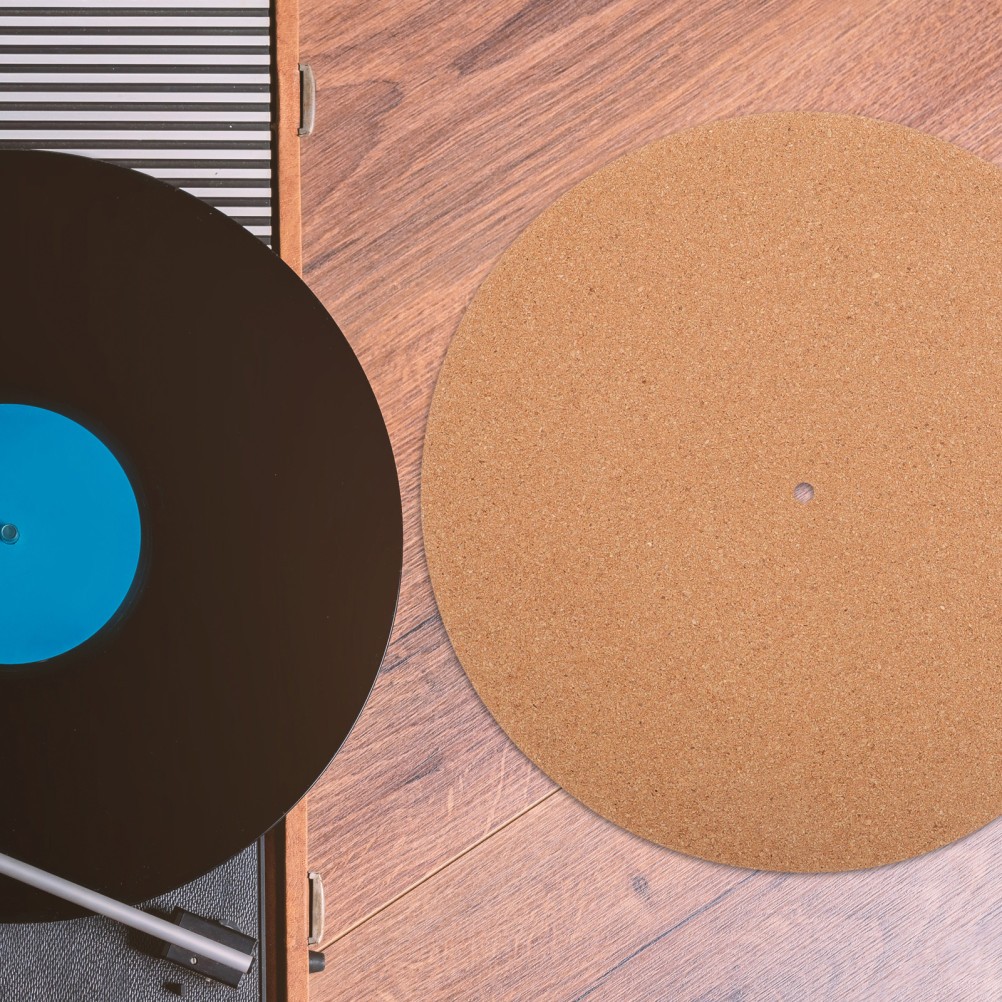 Reusable Cork Slipmat for Vinyl Records Anti Slip Turntable Record Pad
