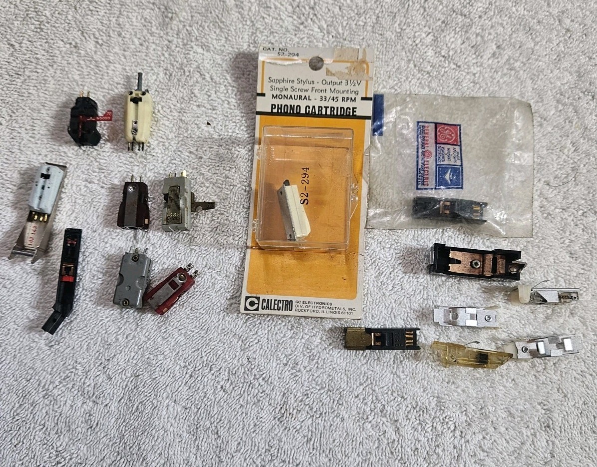 Used Vintage Phono Turntable Cartridge Lot Various Types & Parts Untested