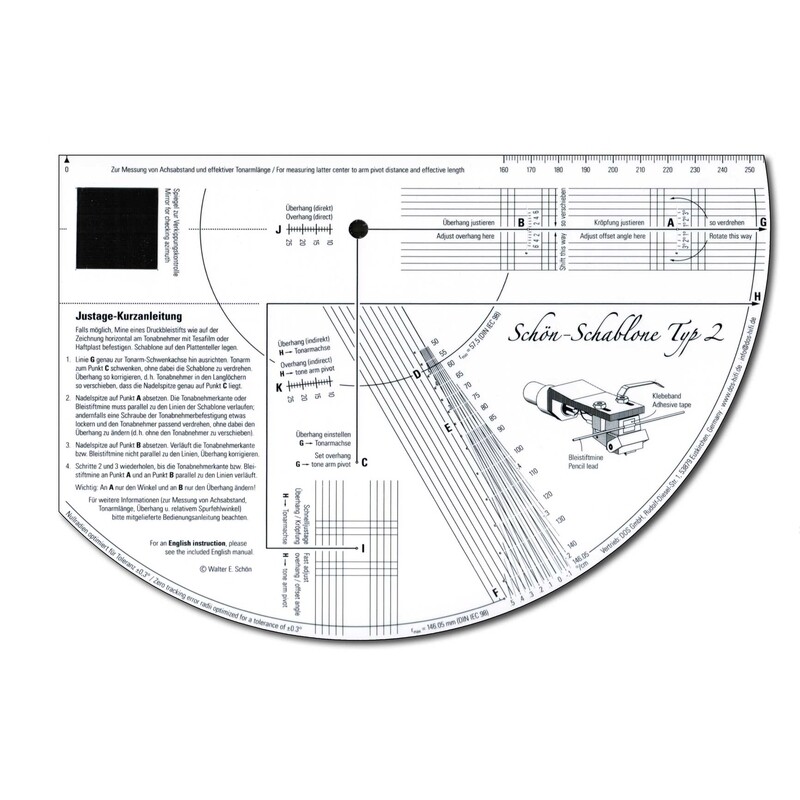 Schön Stencil Type 2 Tonarm-Meß And Alignment Template for Turntable
