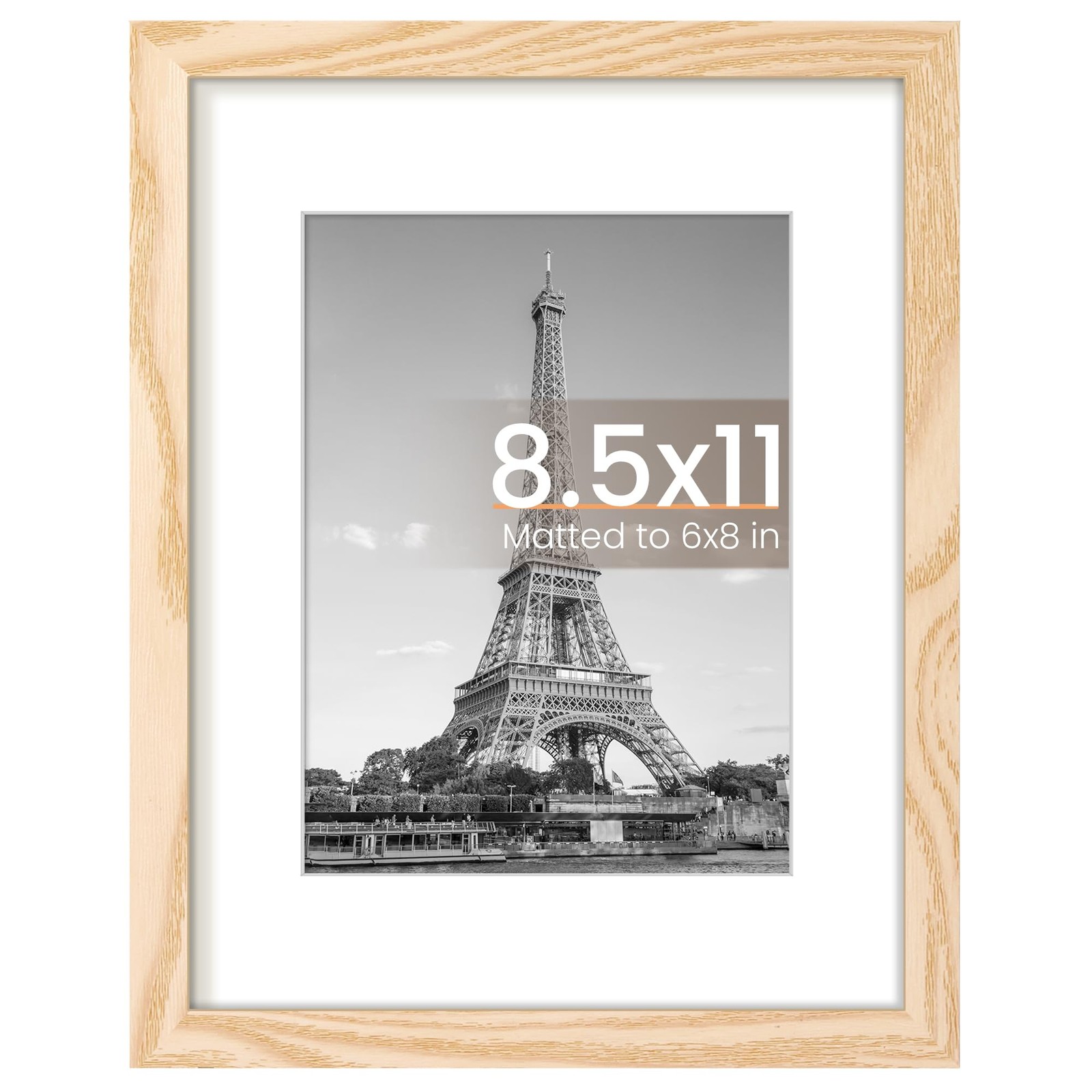 upsimples 8.5 By 11 Picture Frame, Display Pictures 6×8 with 8.5×11, Natural