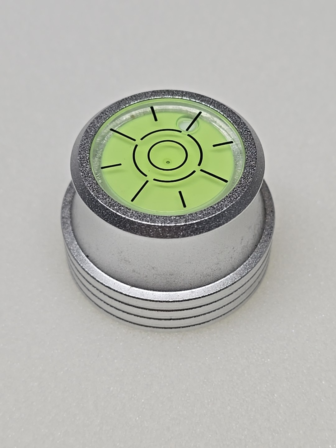45 rpm Record Adapter Silver Dome W/level Aluminum for 7″ Inch Vinyl Records