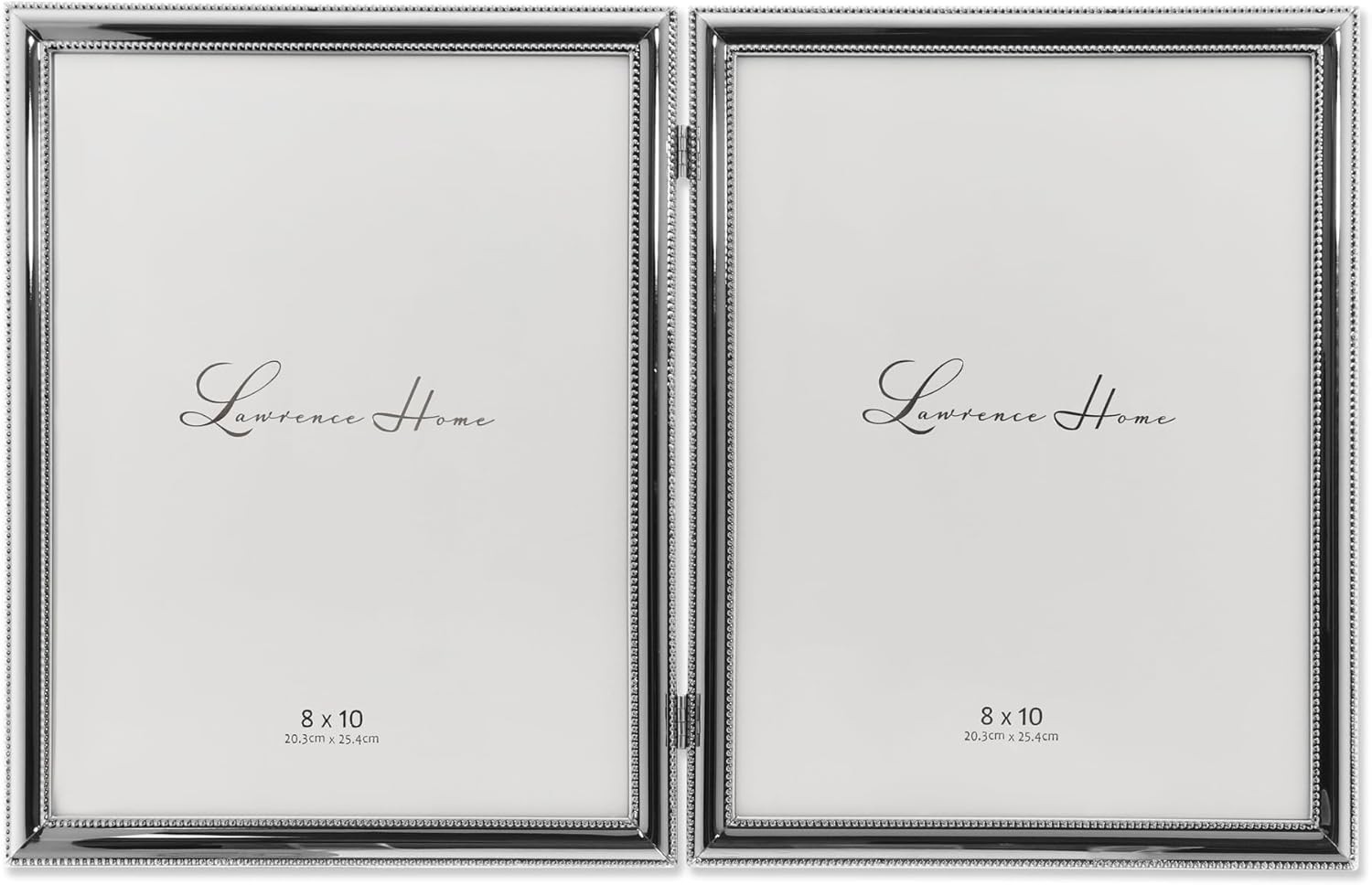 Lawrence Frames 510780D Silver Plated Double Bead Hinged 8×10 Double,