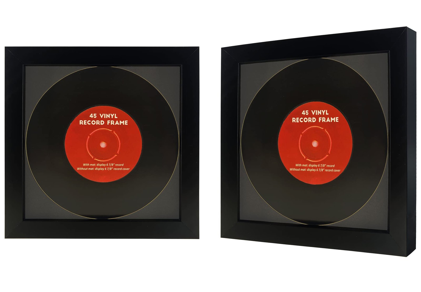 2 Pack, 45 Single 6 7/8″ Vinyl Record Frame, 7 inches x 7 inches, black