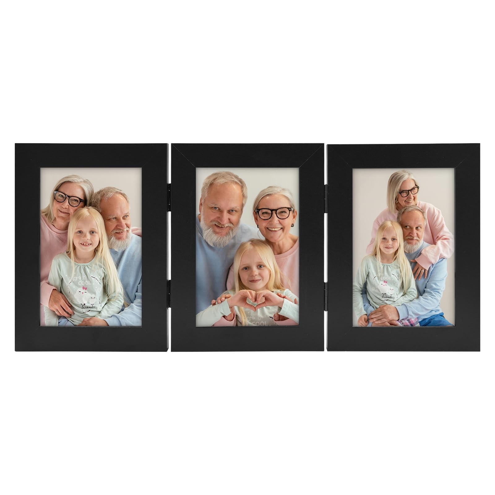 Frametory, 4×6 Triple Picture Frames 3 Photo (1-Pack), Black