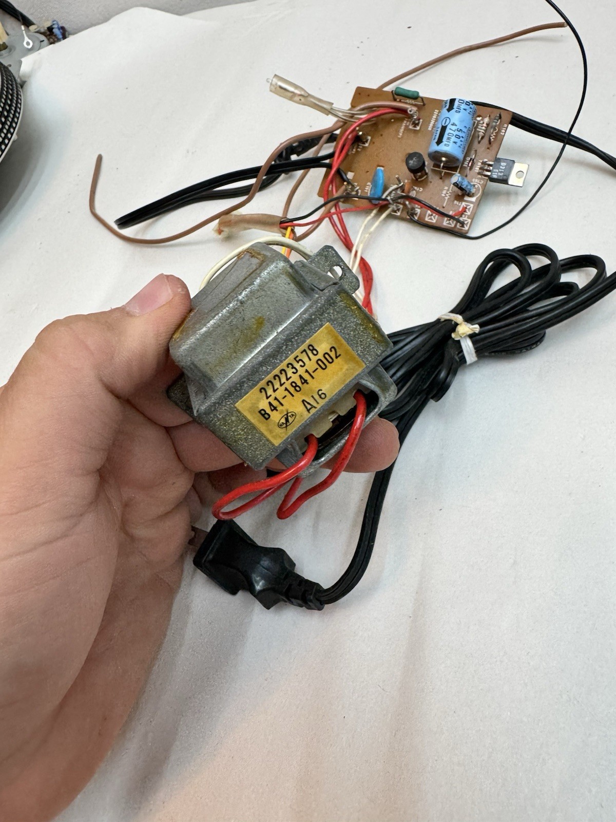 realistic lab-395 turntable replacement circuit boards transformer power cord