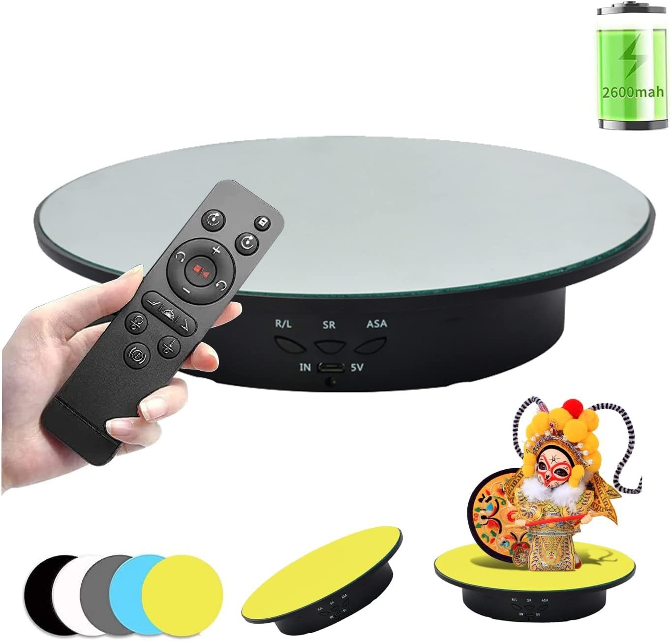 QINMAY 360 Degree Rotating Display Stand,360 Photography Gray