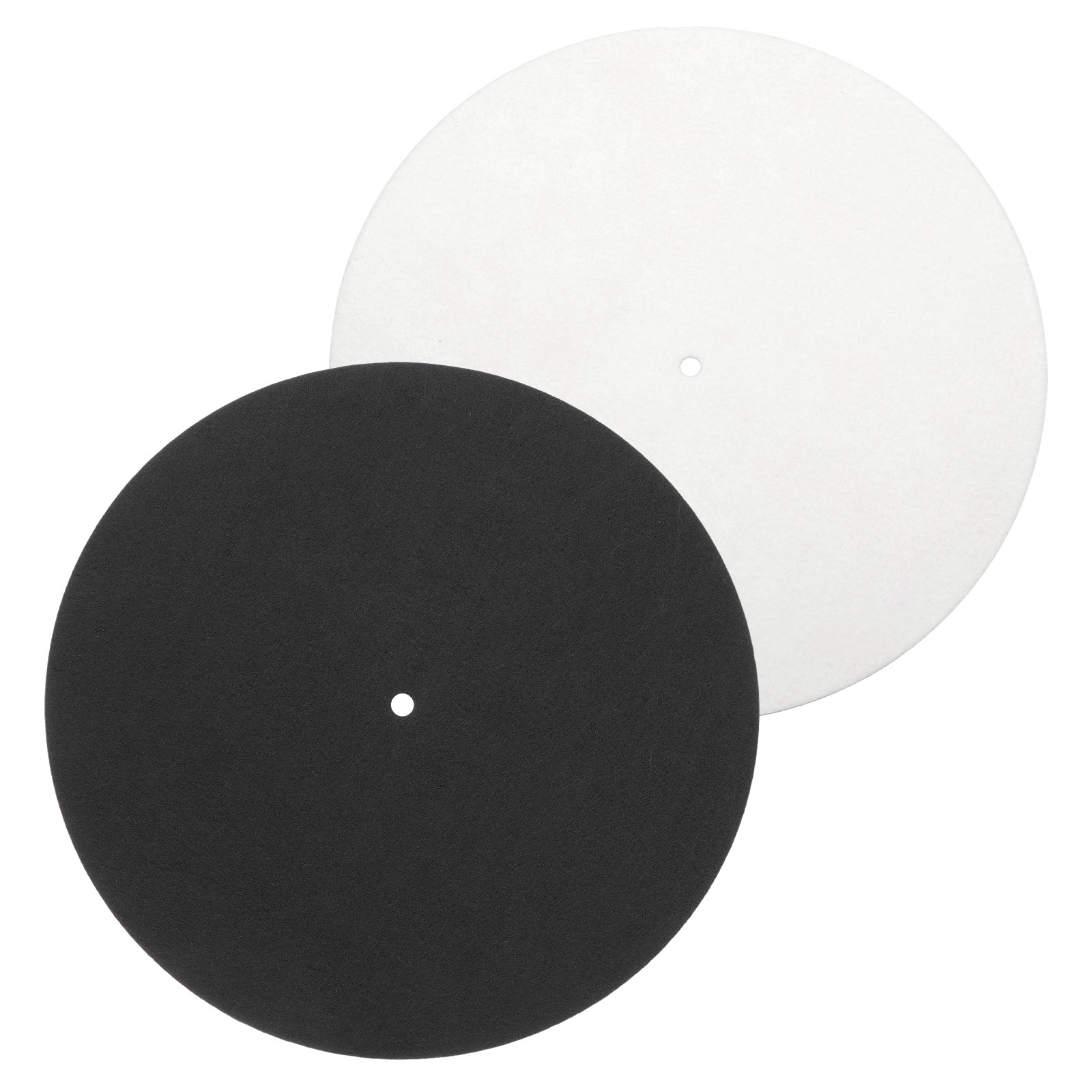 2 Pcs Record Player Mat, 12 Inch Turntable Mat 3mm, Black/White