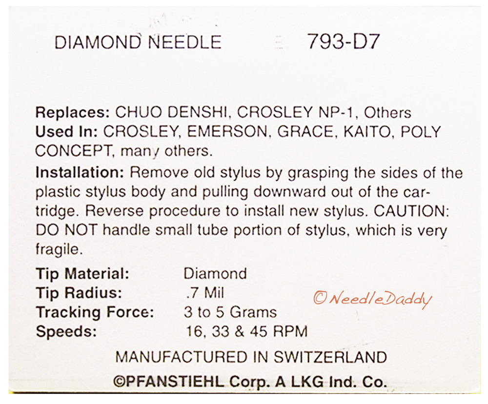 STEREO RECORD PLAYER NEEDLE STYLUS fits J C Penney 1954, 1979, 1986, 1987, 1988