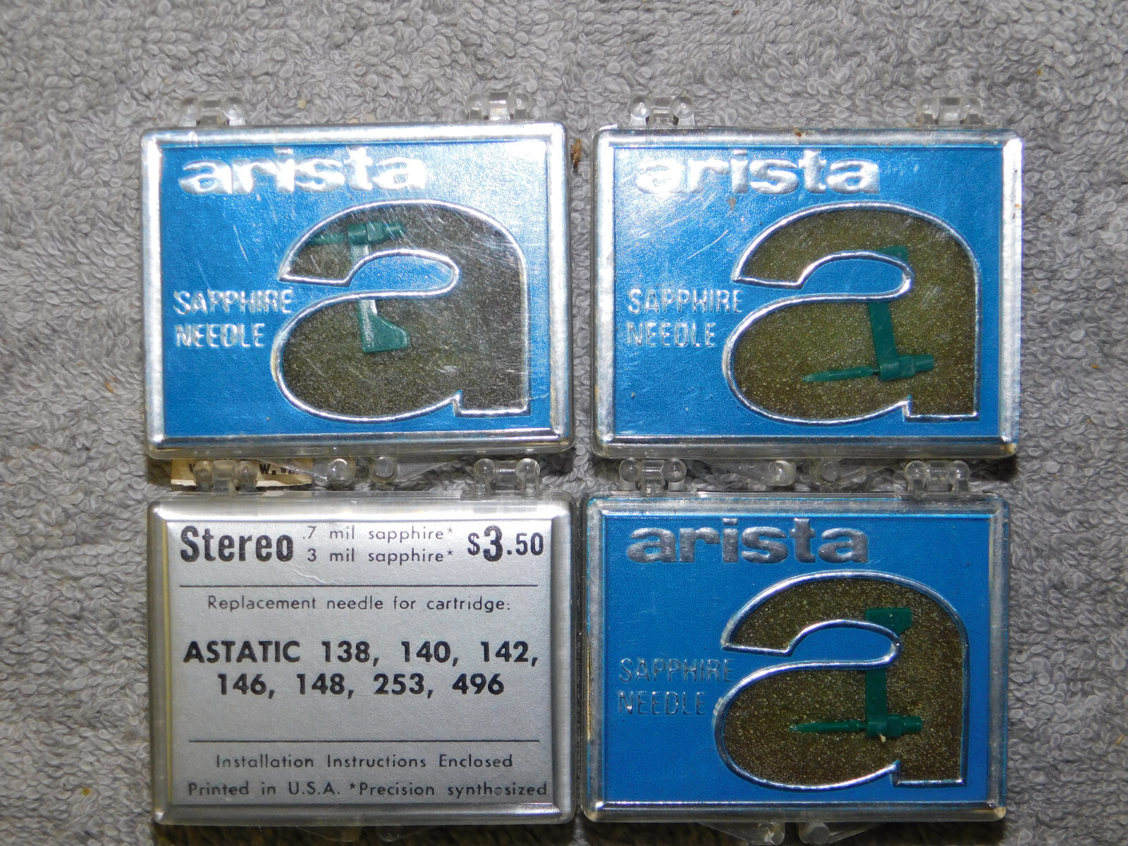 NOS 4 ARISTA AS16 Astatic 138 140 142 146 148 253 496 Stylus Sapphire Needles