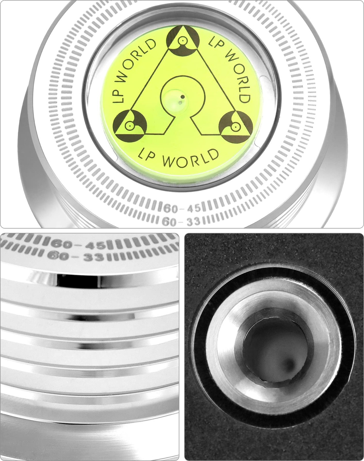 QWORK Record Weight Phono Disc Stabilizer, 60HZ Silver