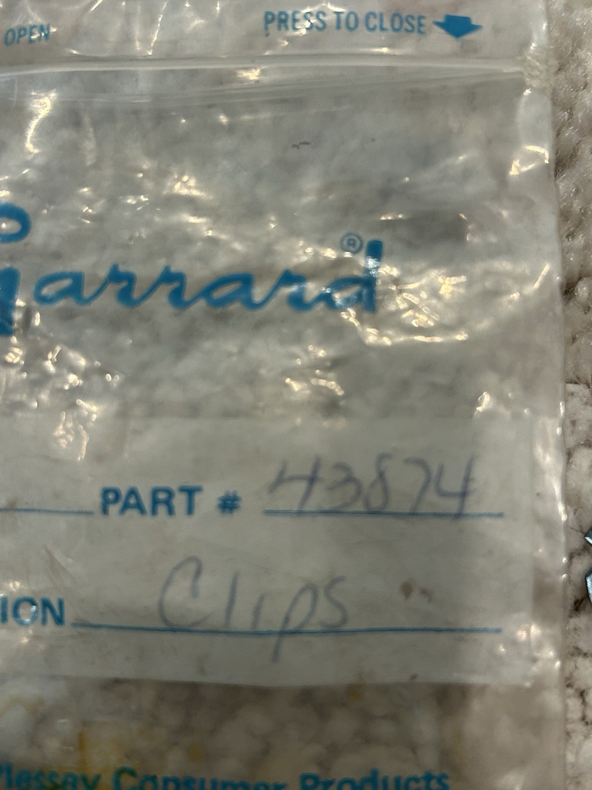 NOS GARRARD TURNTABLE CLIP FOR PLATTER & AUTO SPINDLE FOR 42, 62, 440