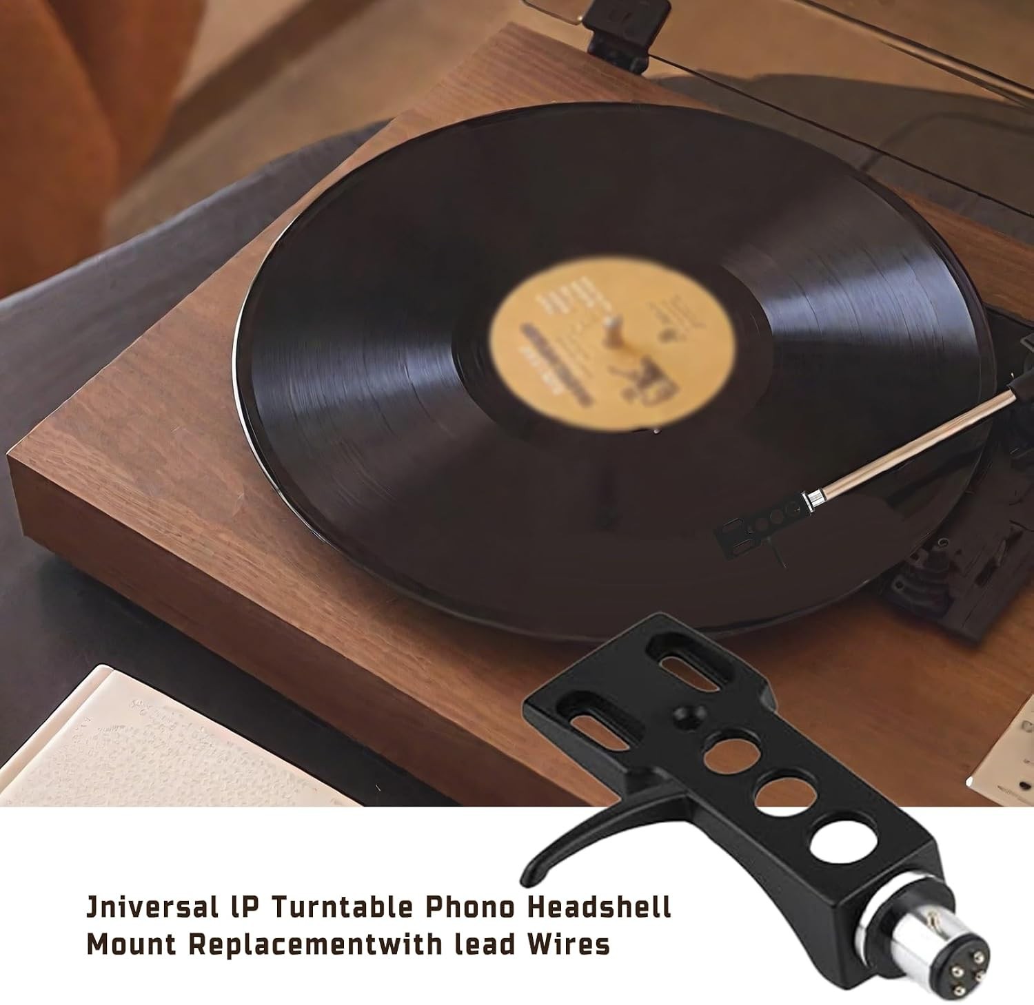 High-Quality Universal Turntable Headshell with Pre-Soldered Wires Included