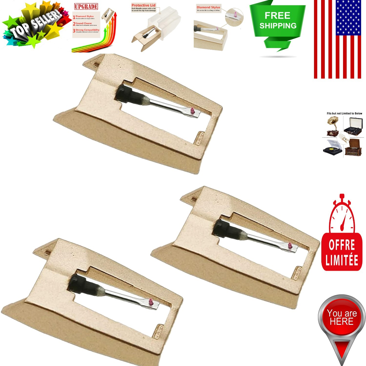 Upgrade Your Vinyl Experience – Golden Stylus Replacement for Crosley & Victrola