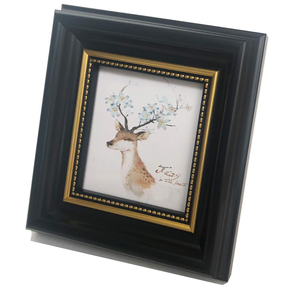 AMHOME 3.5×3.5 Picture Frame 5.5×5.5 inches (inner frame: 3×3 inches), Black