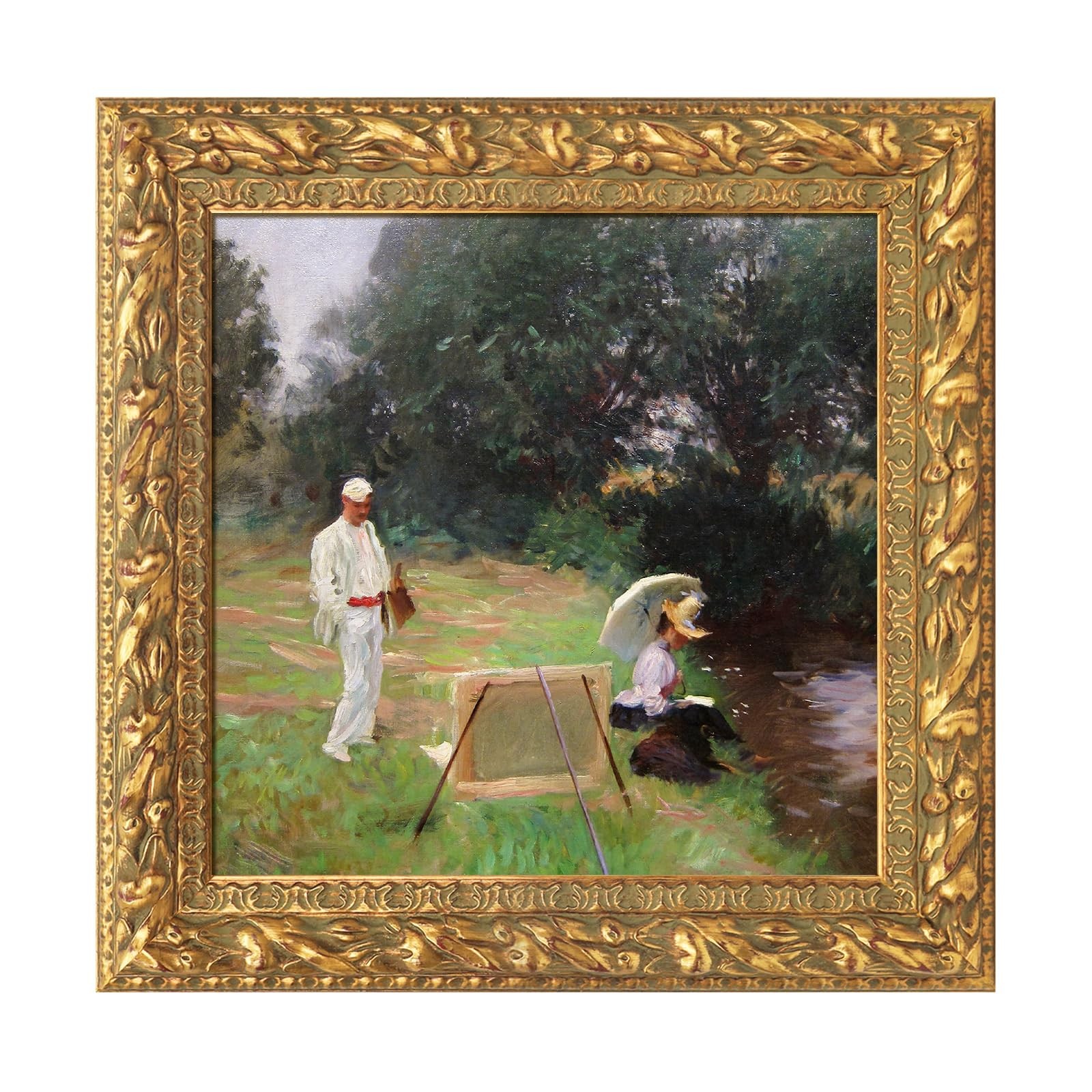 FOLKOR Canvas Frame for 12×12 Oil Paintings Art Prints, Finished 12×12″, Gold