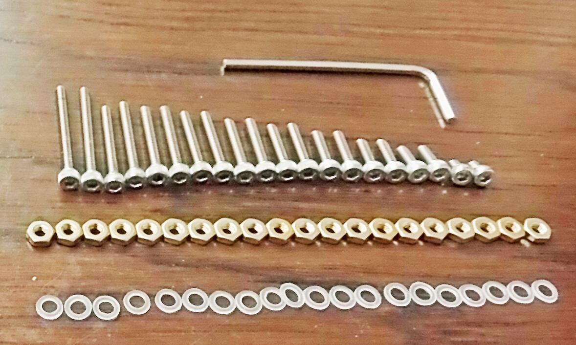 Stainless steel and Brass Headshell Mounting Screws 55 Piece Set Brand New!
