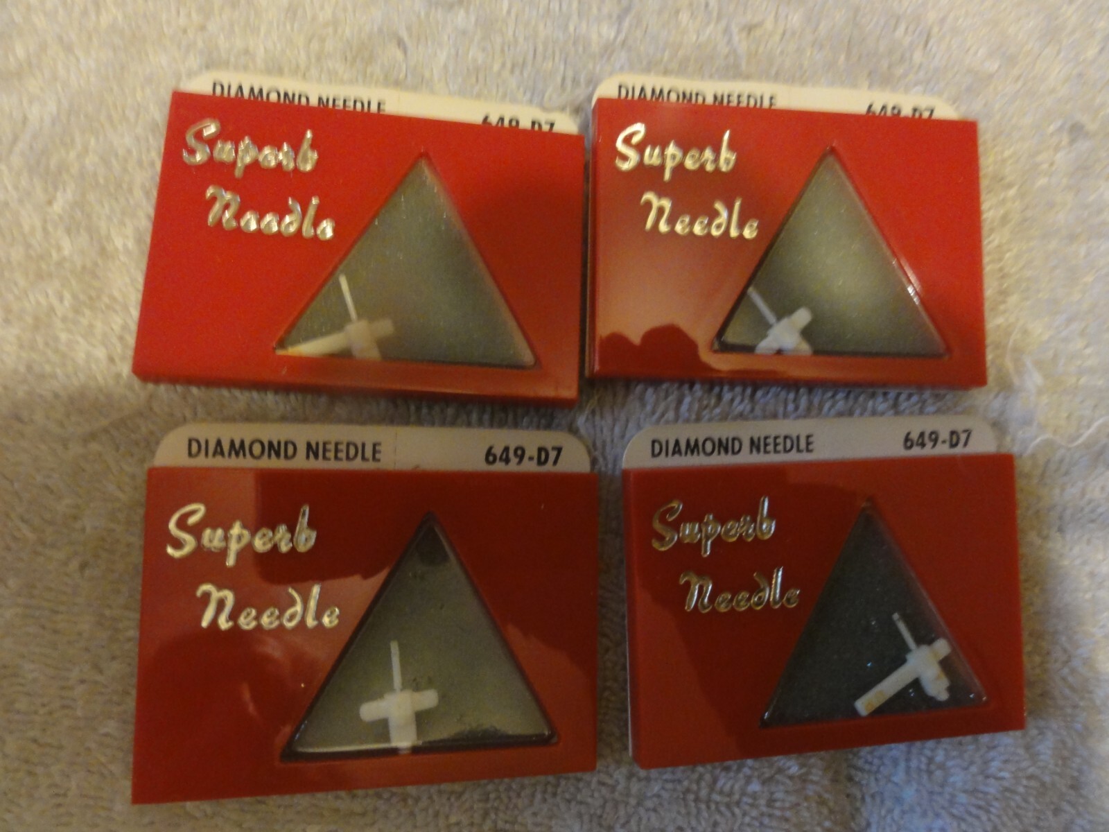RCA VINTAGE PHONOGRAPH STYLUS SUPERB DIAMOND NEEDLE 649-D7 DIAMOND Lot of 4 NOS